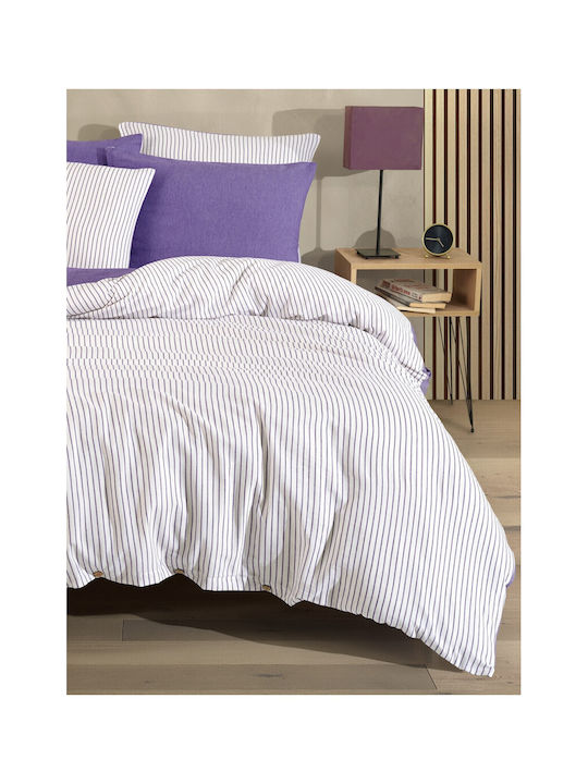SteweHome Set Duvet Cover 160x220cm Single With Pillowcase Striped