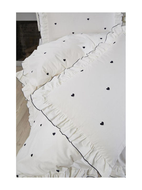 SteweHome Σετ Παπλωματοθήκη Βαμβακερή 200x220cm Διπλή με 2 Μαξιλαροθήκες Μπλε Σκούρο