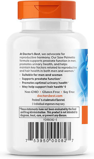 Doctor's Best Saw Palmetto With Prosterol Standardized Extract, 320 Mg [60 Softgels]