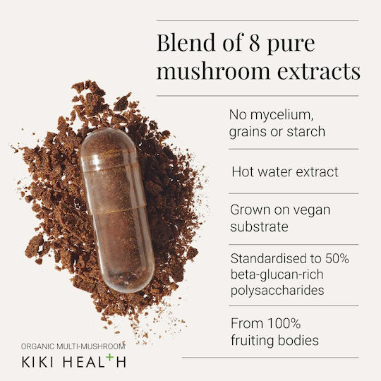 Kiki Health Organic Multi-Mushroom 400mg 60 Vegetable Capsules