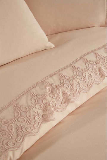 SteweHome Duvet Cover Set 200x220cm Double With 2 Pillowcases Brown