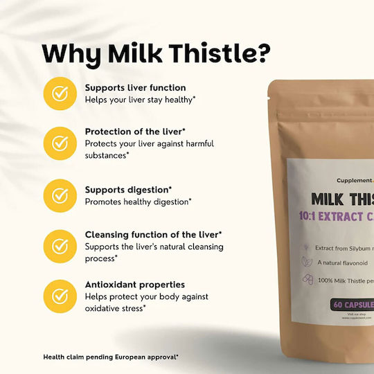 Cupplement Milk Thistle Extract 500mg 60 Capsules