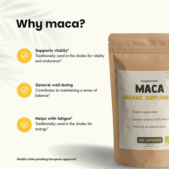 Cupplement BIO Maca 500mg 100 κάψουλες