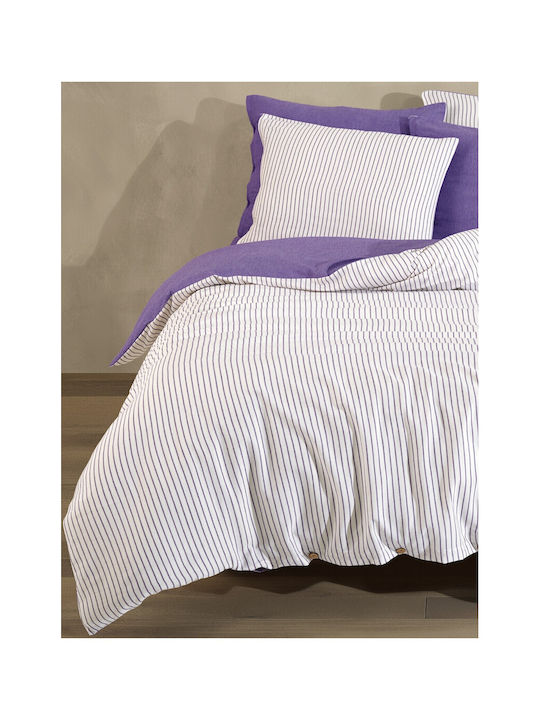 SteweHome Duvet Cover Set 160x220cm Single With Pillowcase Striped