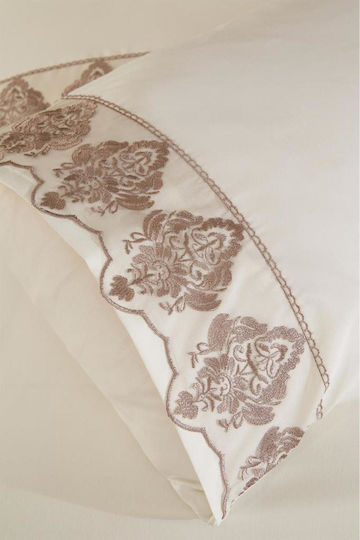 SteweHome Duvet Cover Set 200x220cm Double With 2 Pillowcases Beige