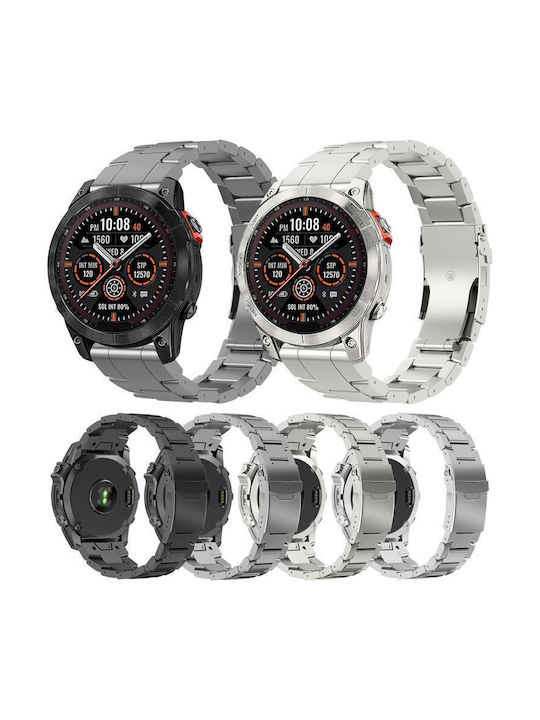 Garmin 26 Millimeter Safety Strap Titanium Alloy Quick Release Watch Strap Silver