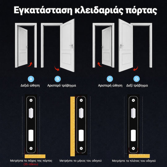 MOES Ηλεκτρονική Κλειδαριά με Σύνδεση Wi-Fi και ZigBee Μαύρη