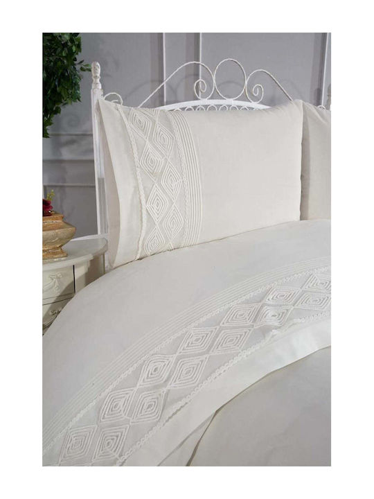 SteweHome Duvet Cover Set 200x220cm Double With 2 Pillowcases Beige