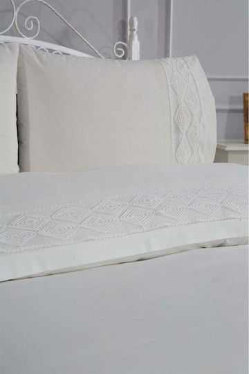 SteweHome Duvet Cover Set 200x220cm Double With 2 Pillowcases Beige