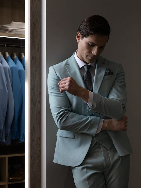 Men's Suit with Vest Mint
