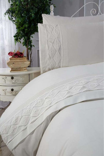 SteweHome Duvet Cover Set 200x220cm Double With 2 Pillowcases Beige