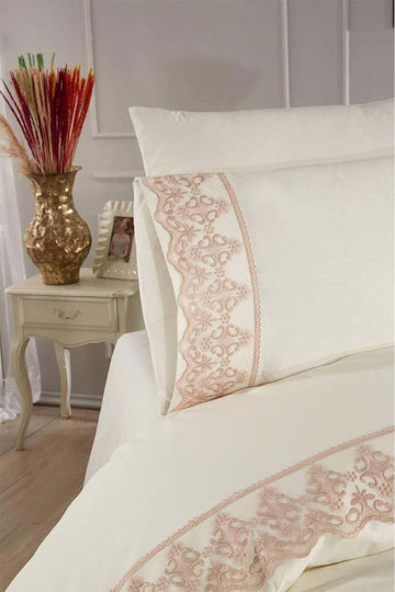 SteweHome Duvet Cover Set 200x220cm Double With 2 Pillowcases Beige