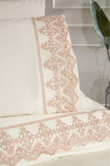 SteweHome Duvet Cover Set 200x220cm Double With 2 Pillowcases Beige