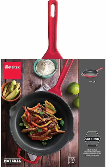 Metaltex Cast Iron Pan with Enamel Interior Coating 30cm