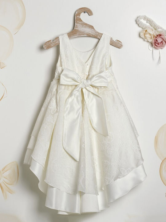 Lollipop Ecru Baptism Dress Made of Lace