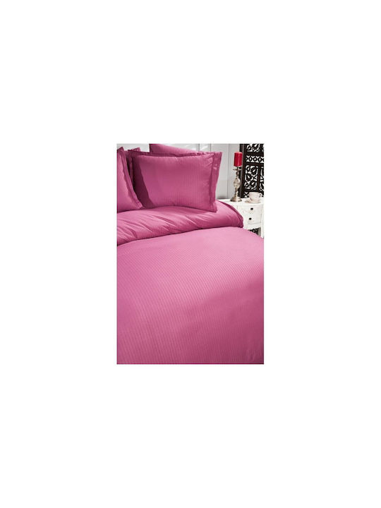 SteweHome Σετ Παπλωματοθήκη 200x220cm Διπλή με 2 Μαξιλαροθήκες Μωβ