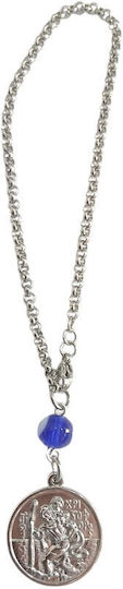 Car Charm Steel Silver Small Double-Sided Saint Christopher-Virgin Mary Gt-305108416-021