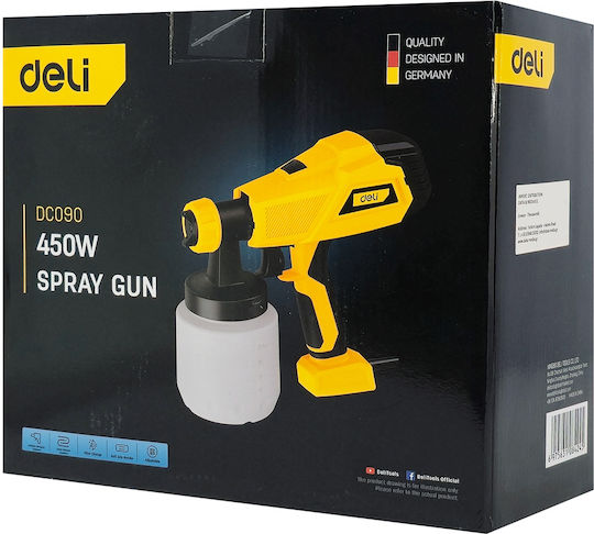 Deli Electric Paint Spray Gun 450W with 0.8lt Container