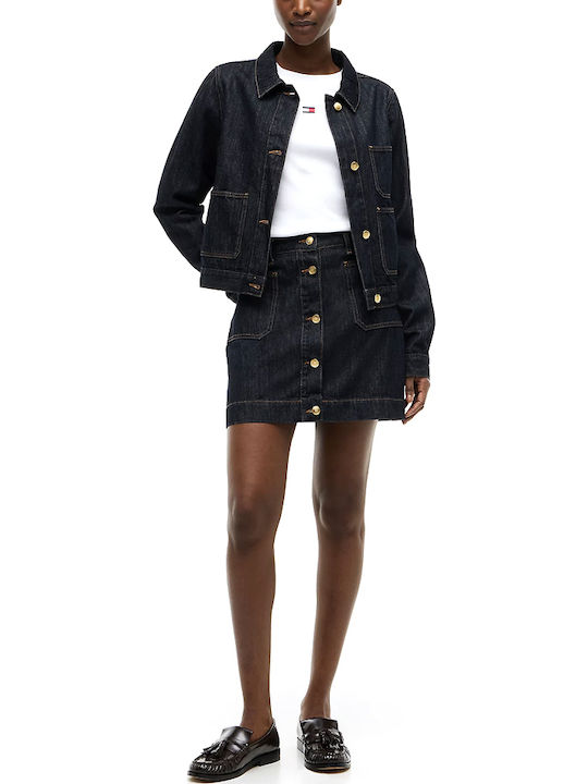 Langes Damen Jean Jacke Blau