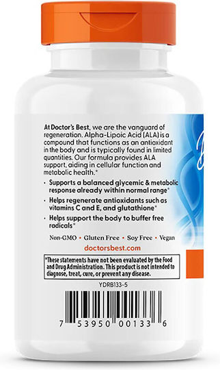 Doctor's Best Alpha-Liponsäure 600mg Besondere Nahrungsergänzungsmittel 1 Stück