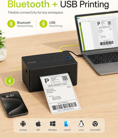 Inateck Inateck USB Bluetooth Etikettendrucker 203 dpi