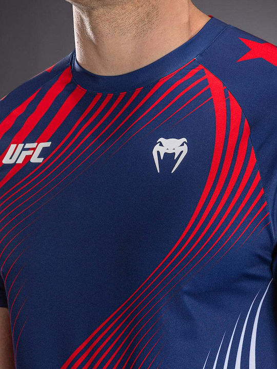 Venum Tricou Cu Mâneci Scurte Pentru Bărbați VNMUFC-00602-518 Pentru MMA Albastru