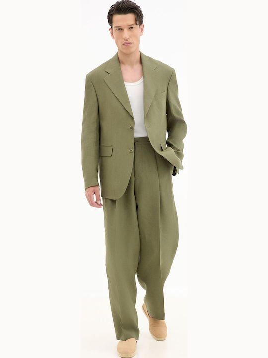 Summer Men's Suit Jacket Khaki