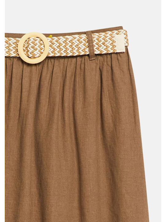 Linen Midi Skirt 8918