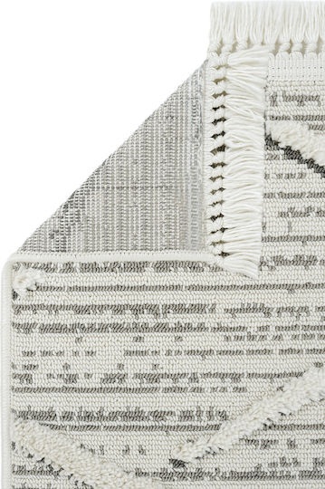 SteweHome Rectangular Kitchen Mat Gray White 100x150cm
