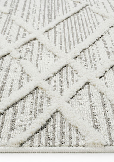 SteweHome Rectangular Kitchen Mat Gray White 100x150cm