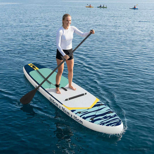 vidaXL Apex Inflatable SUP Board with Length 3.05m Blue