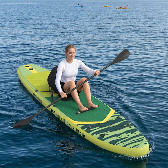 vidaXL Poseidon Φουσκωτή Σανίδα SUP με Μήκος 3.66m Πράσινη