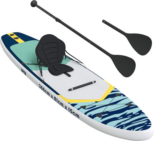 vidaXL Apex Φουσκωτή Σανίδα SUP με Μήκος 3.66m Μπλε