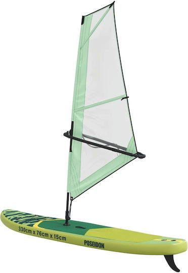 vidaXL Poseidon Inflatable SUP Board with Length 3.3m Green