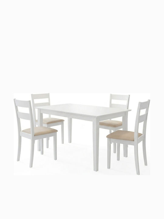 Dining Room Set Dallan Mabor with 4 Chairs 150x80cm