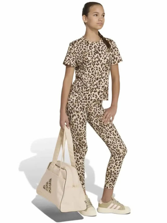 Kinderleggings Sport Lang Braune Animal
