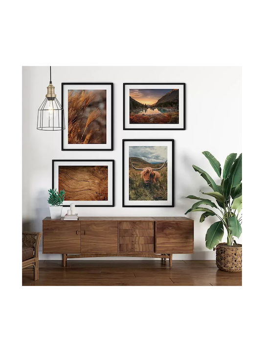 Poster Wooden Surface Pst25105 40cm X 50cm Premium Black Wooden Frame