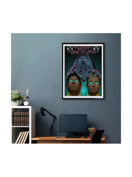 Music Poster Twenty One Pilots Ms037 40cm X 50cm Premium Μαύρο Ξύλινο Κάδρο