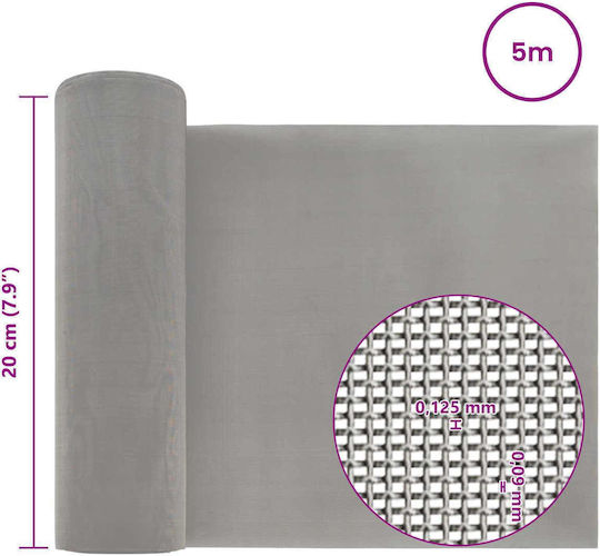 vidaXL 42039581 Silver Balcony Safety Net 0.2x5m
