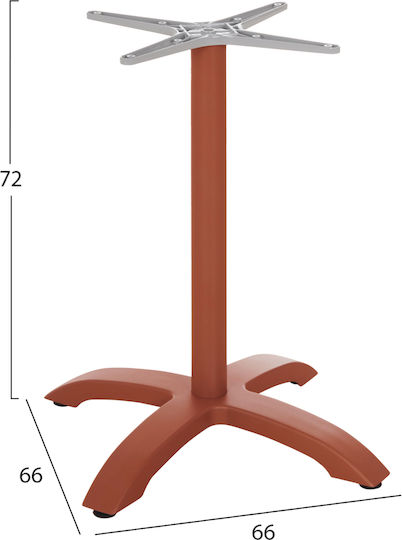 HomeMarkt Bază de Masă din Aluminiu cu Reglaj Teracotă 66x66x72cm