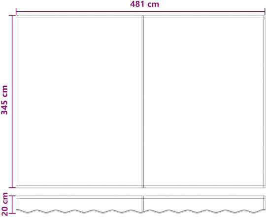vidaXL Braunes Markisenstoff 3,5x5m