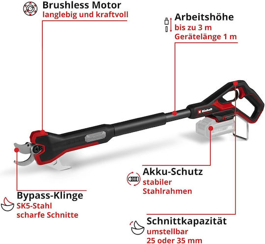 Einhell 3408360 Fixed Extension Pruner with 35mm Scissor Opening Size
