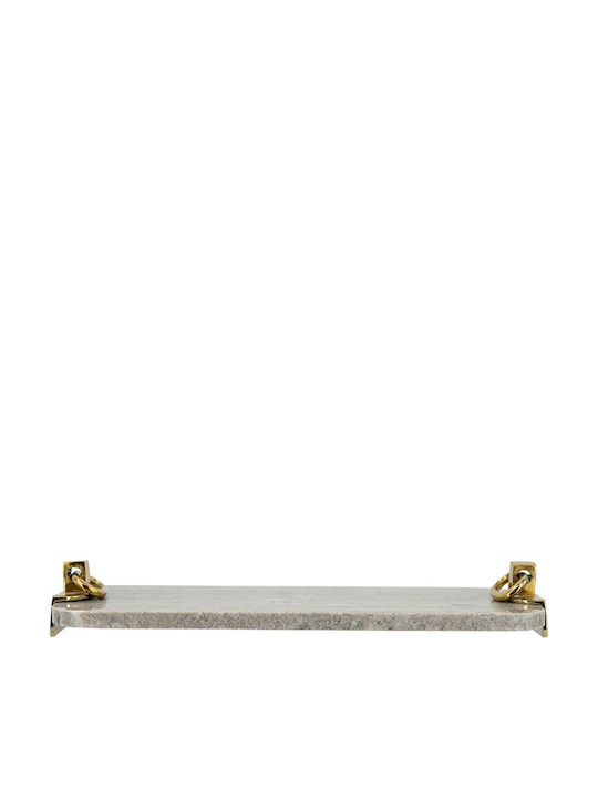 Artekko Marble Γκρι Μαρμάρινος Δίσκος Πλατό Χρυσές Λεπτομέρειες 45.8x25.5x6.3 Cm