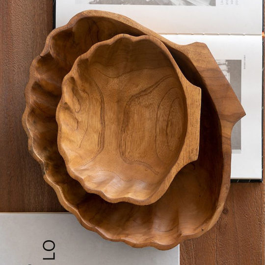 Artekko Διακοσμητική Πιατέλα Ξύλινη Καφέ 30x25x3εκ.