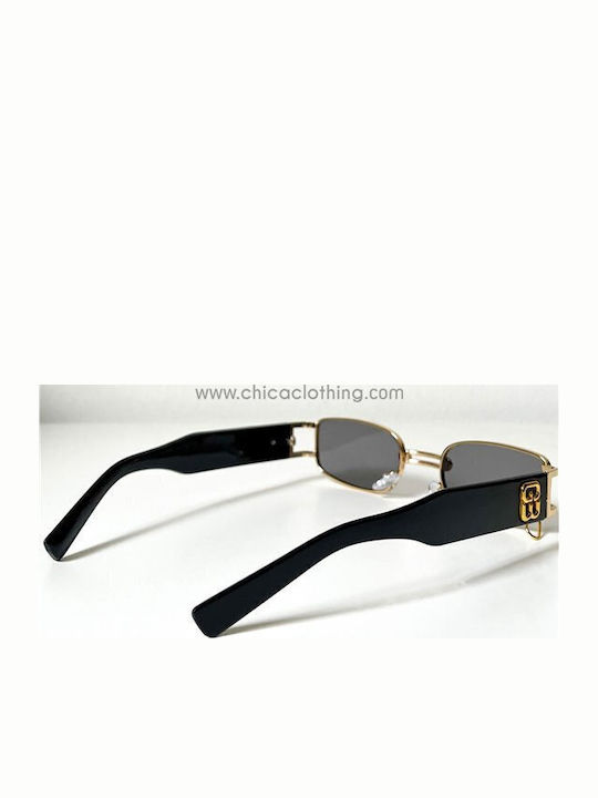 Looks Style Eyewear Unisex Sunglasses With Black Frame And Black Lens 74cat-05359
