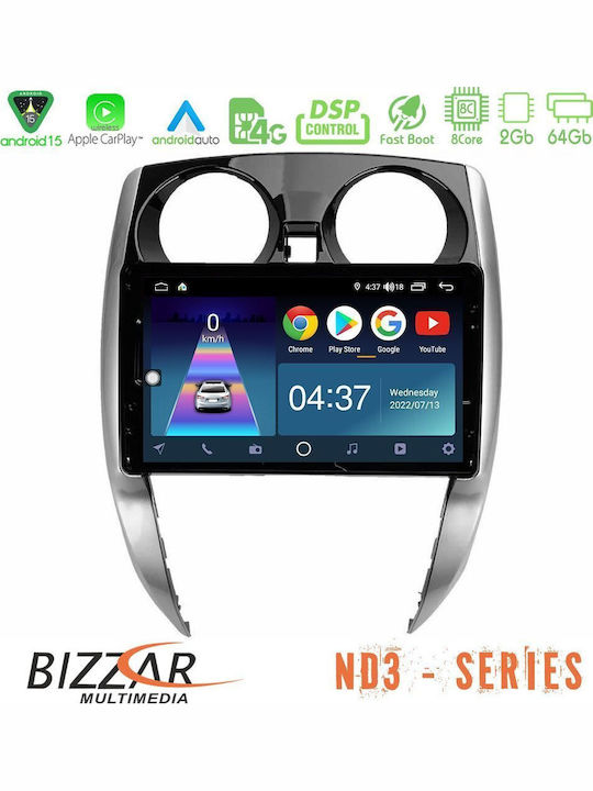 Bizzar Car Audio System for Nissan Note 2013-2018 (Bluetooth/USB/WiFi/GPS/Apple CarPlay/Android Auto) with 10" Touch Screen