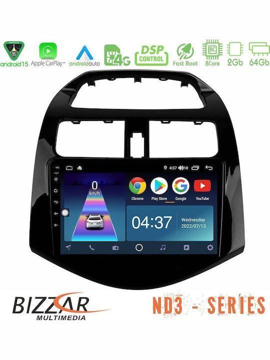Bizzar Auto-Audiosystem für Chevrolet Funke 2009-2015 mit Touchscreen 9 Zoll Bluetooth USB WiFi GPS Apple CarPlay Android Auto