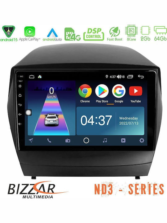 Bizzar Ηχοσύστημα Αυτοκινήτου για Hyundai iX35 2010-2013 με A/C (Bluetooth/USB/WiFi/GPS/Apple-Carplay/Android-Auto) με Οθόνη Αφής 9"