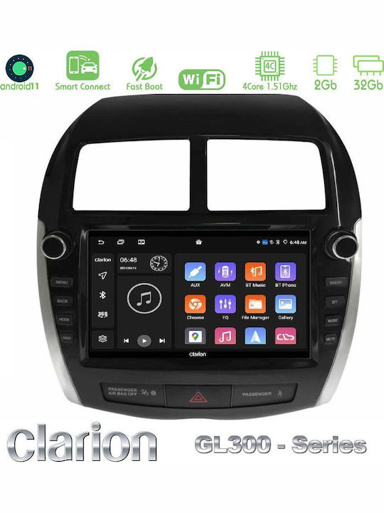 Clarion Car Audio System for Mitsubishi Asx 2013-2018 (Bluetooth/USB/AUX/WiFi/GPS/Apple CarPlay/Android Auto) with 9" Touch Screen