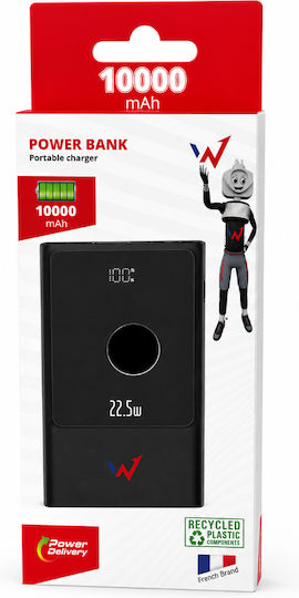 Wonder WX10D Ultra Dünner Power Bank 10000mAh 22,5W mit 3 USB-C Ausgangsanschlüsse Stromlieferung Schwarz